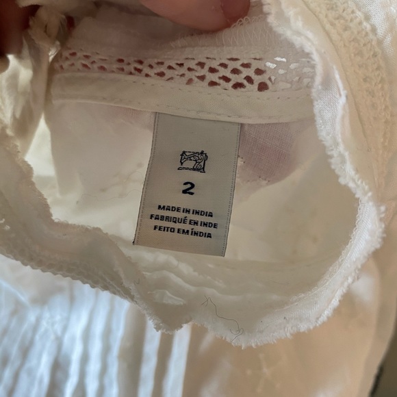 Anthropologie high neck eyelet blouse, 3/4 sleeve - Picture 9 of 9